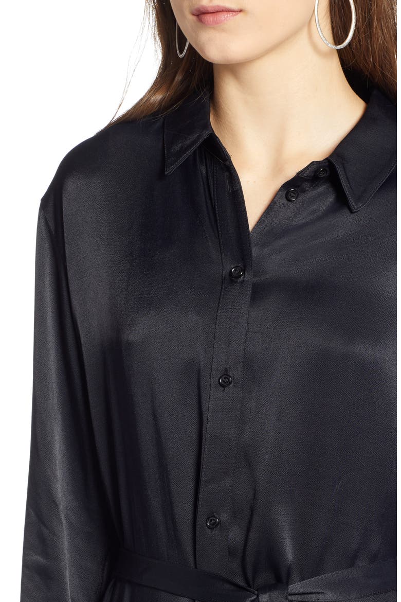 Midi Shirtdress, Alternate, color, BLACK