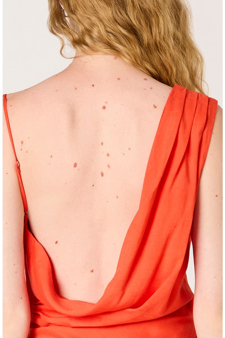 Cielo Cowl Neck Open Back Sundress, Alternate, color, CORAL RED