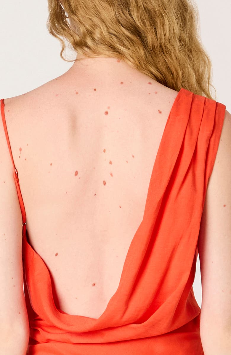 Nia Cielo Cowl Neck Open Back Sundress, Alternate, color, Coral Red