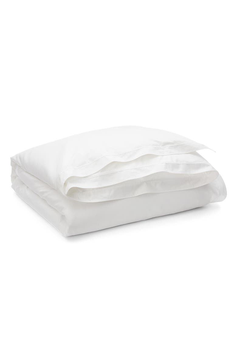 Lauren Ralph Lauren Spencer Border Sateen Duvet Cover, Alternate, color, White And White