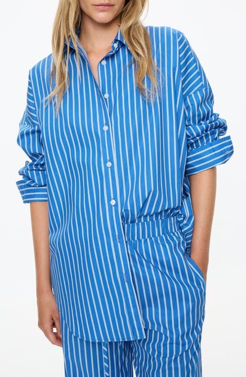 Mara Striped Long Sleeve Cotton Shirt