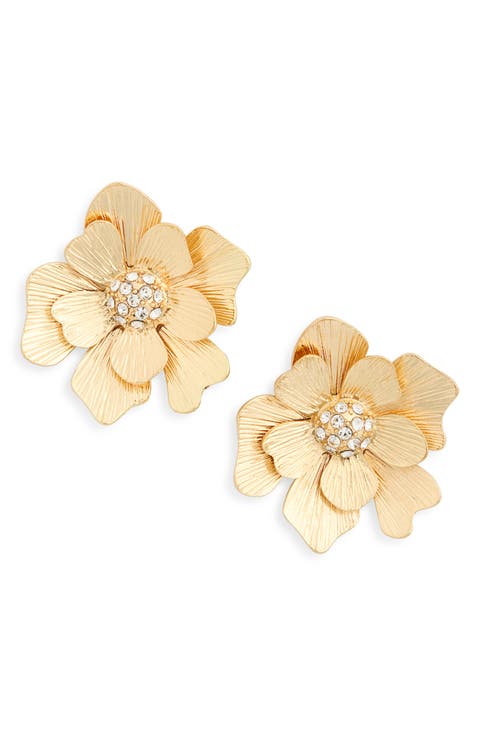 Textured Flower Stud Earrings