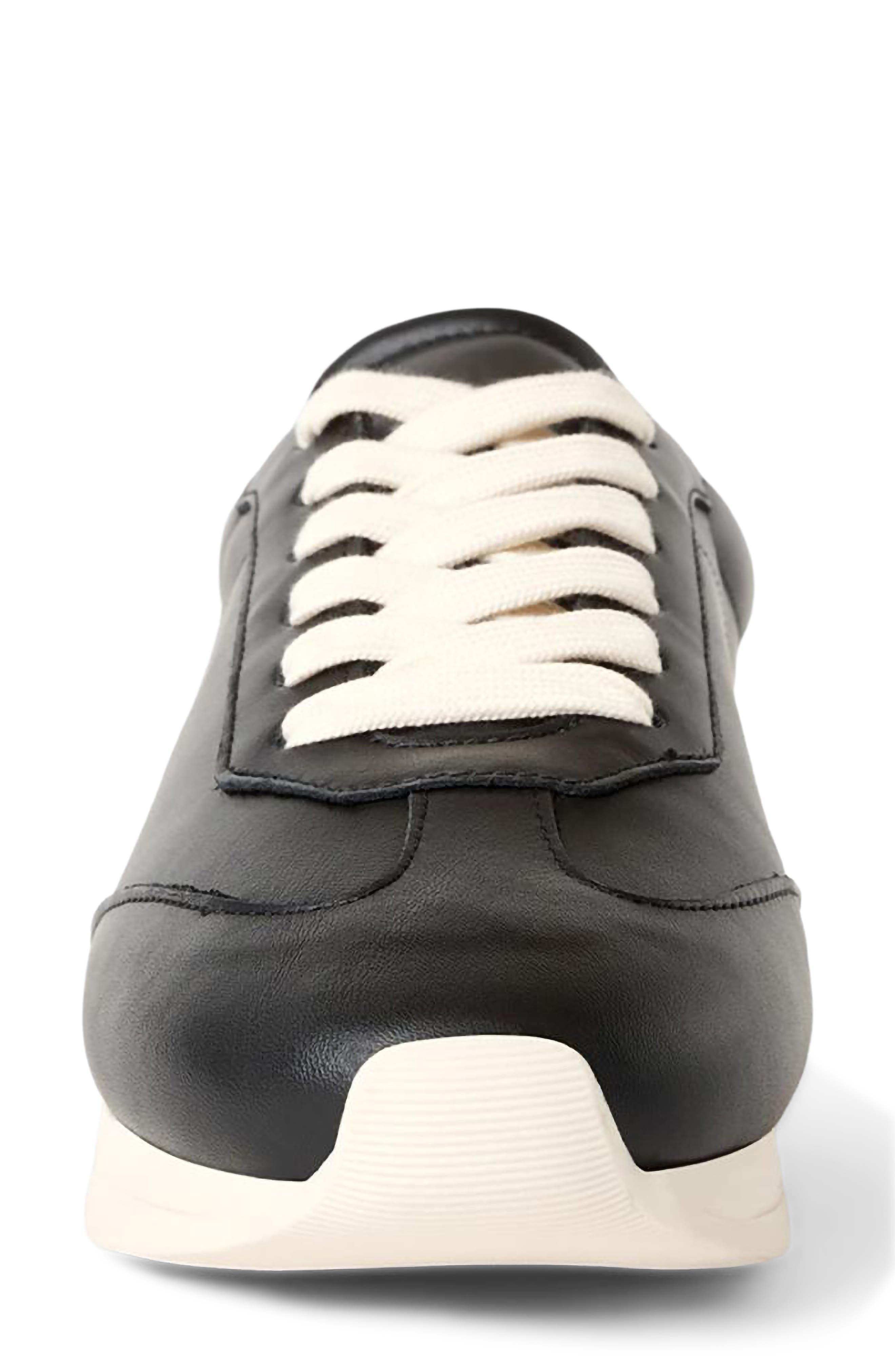 Aquatalia Rea Sneaker, Alternate, color, Black Leather
