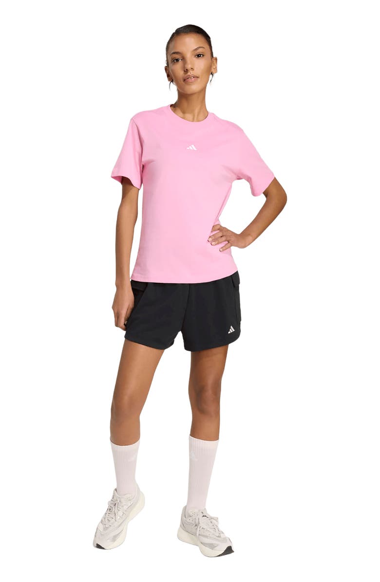 adidas 3-Bar Cotton T-Shirt, Alternate, color, St Tropic Bloom/ White