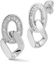 GLAZE JEWELRY Cubic Zirconia Pavé Double Link Drop Earrings