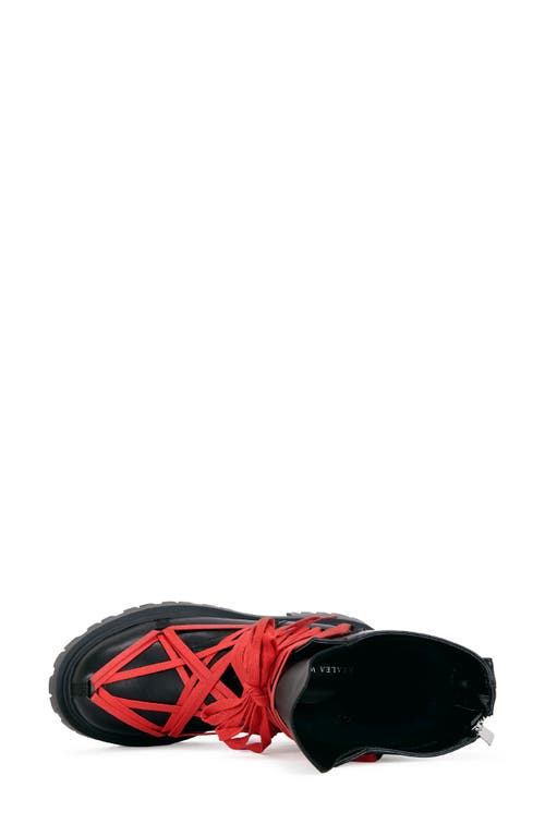 Azalea Wang Arjun Lug Sole Boot In Red