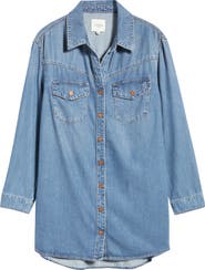 HIDDEN JEANS Oversize Long Sleeve Denim Shirtdress