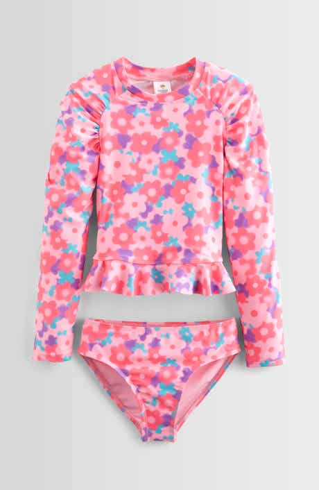 Kids' Two-Piece Long Sleeve Rashguard Swimsuit