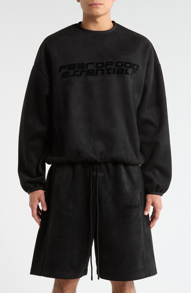 Fear of God Essentials Modern Crewneck Graphic Sweatshirt, Main, color, Vintage Black