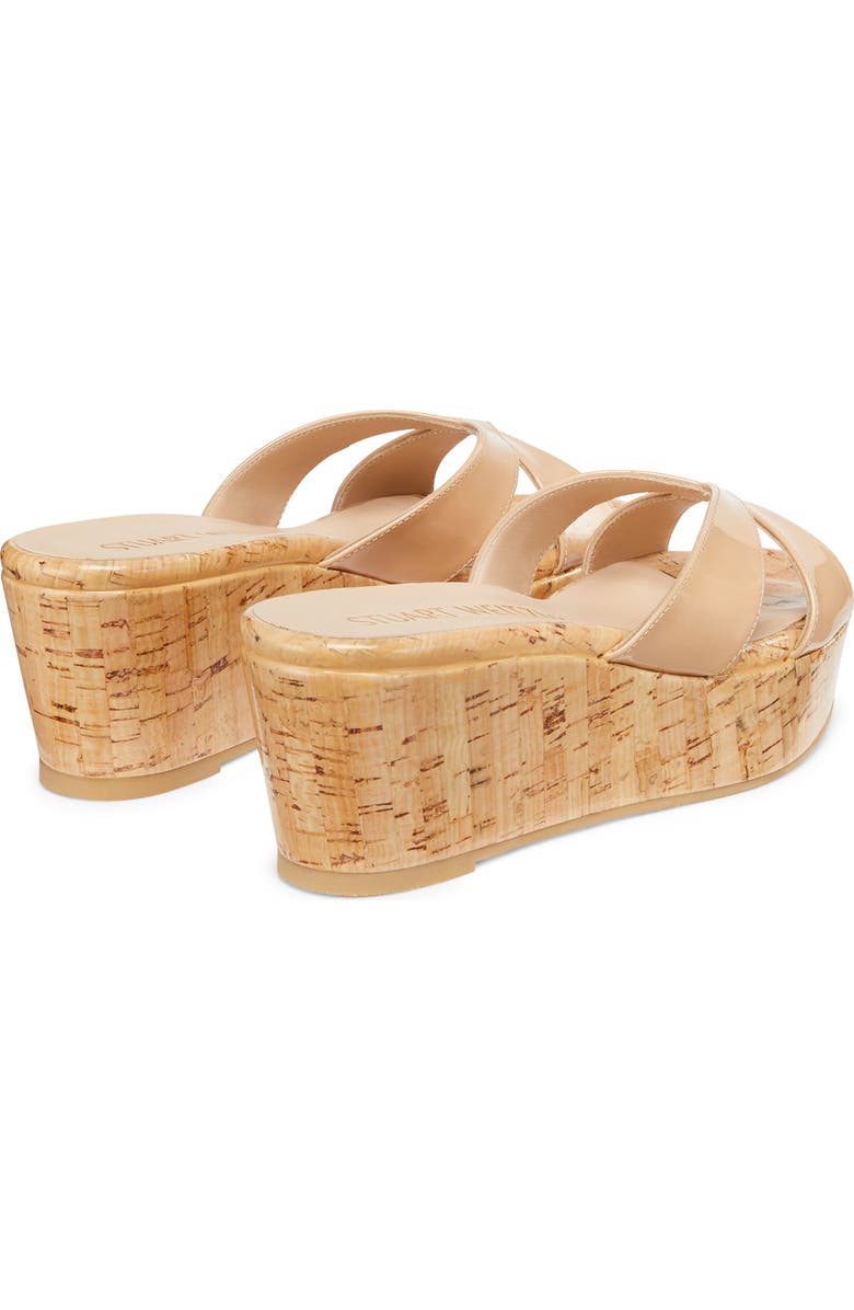 Stuart Weitzman Carmen Wedge Sandal, Alternate, color, Adobe