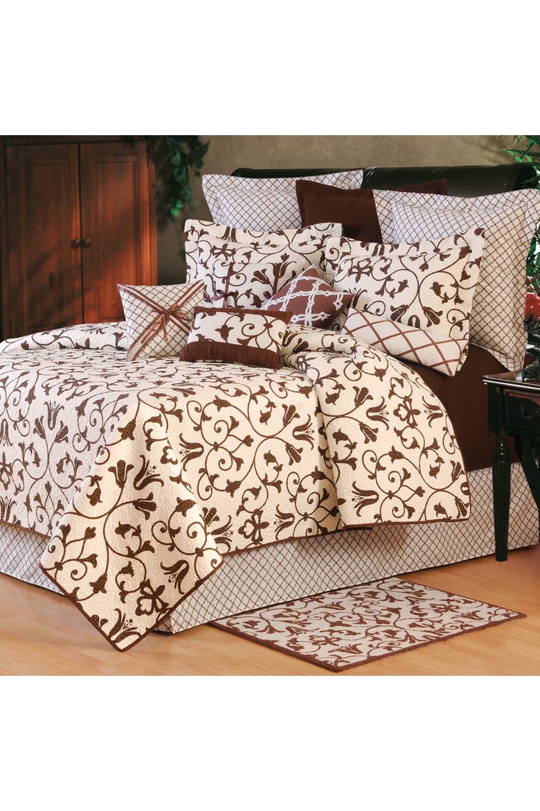 Seraphina Brown Cotton Quilt Set - Reversible and Machine Washable, Main, color, Brown