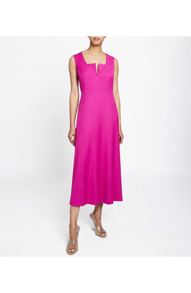 Santorelli BELLE Sleeveless Midi Dress with Front Seam Detail, Main, color,