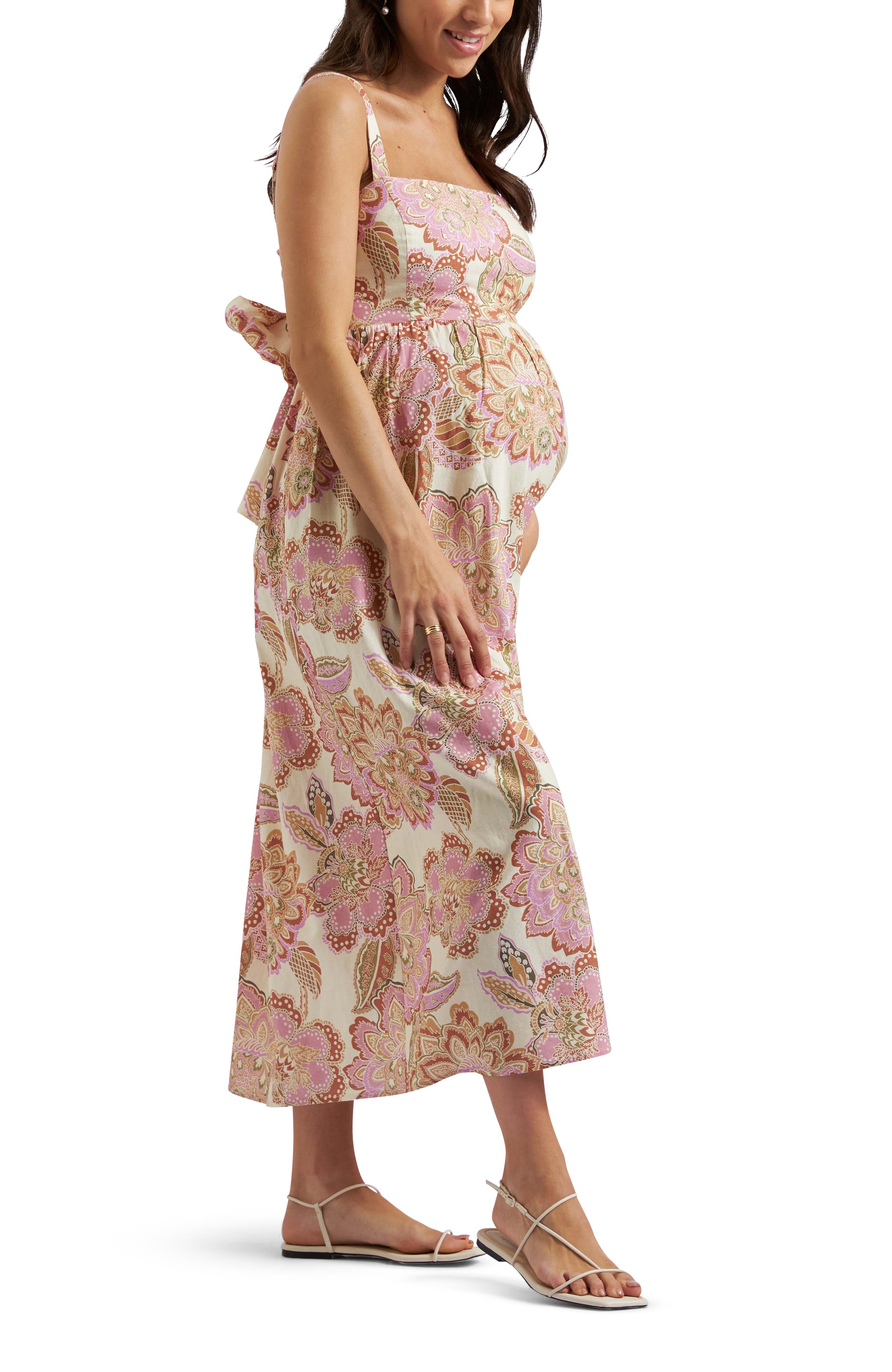 Hope Tie Back Linen Dress  Natural - image 2