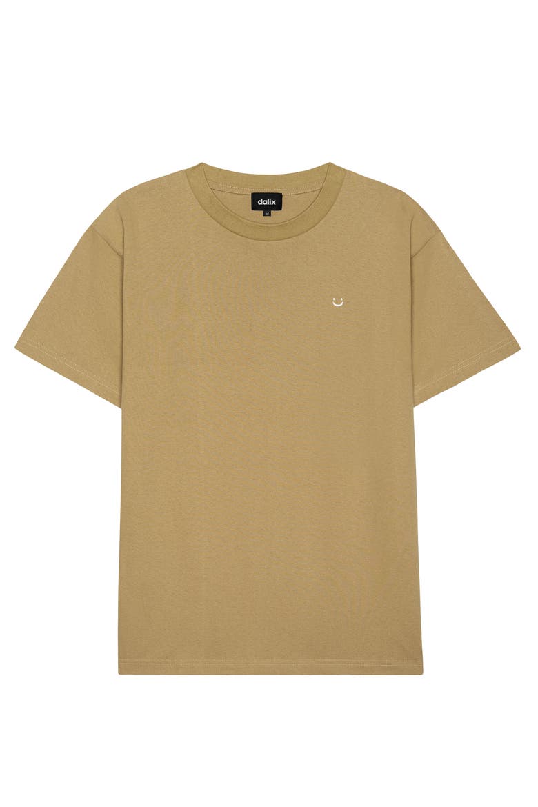 Mens Lil Smile Heavy Weight Cotton Tee, Main, color, Khaki