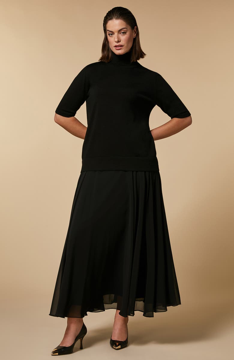 Marina Rinaldi Georgette Crepe Skirt, Alternate, color,