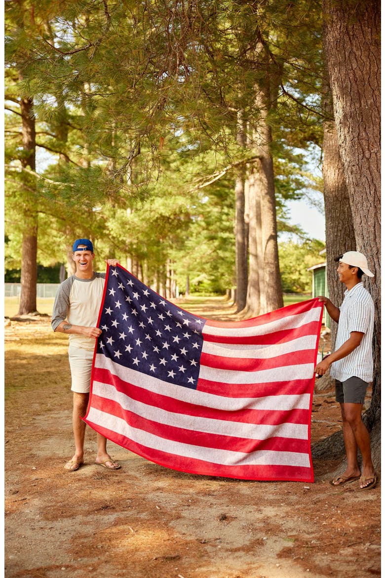 American Flag Throw Blanket, Alternate, color, RED