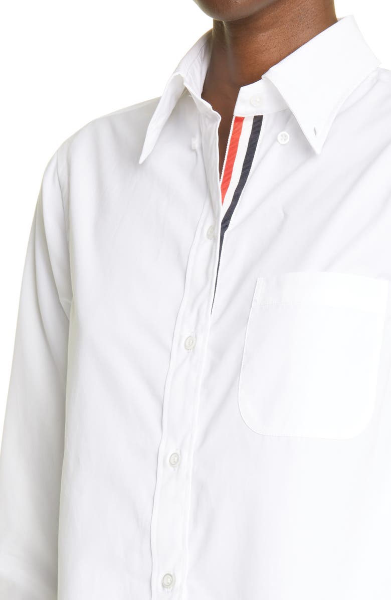Thom Browne Long Sleeve Oxford Shirtdress, Alternate, color, White