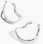 YOJ Curved Maxi Hoop Earrings in Silver