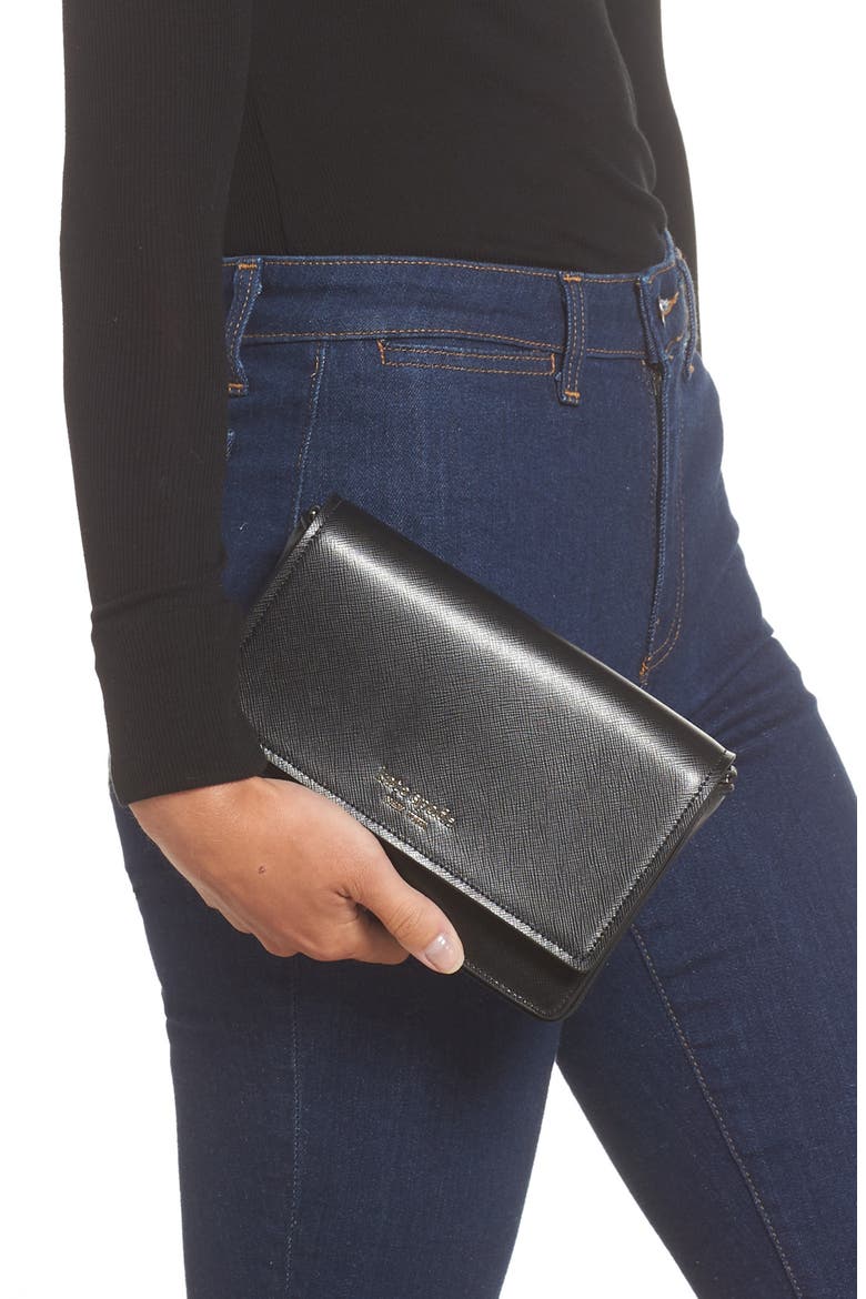 spencer crossbody wallet, Alternate, color, BLACK