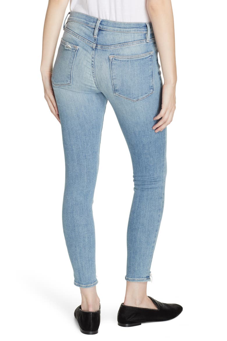 Le High Chew Hem Ankle Skinny Jeans, Alternate, color, PALTROW