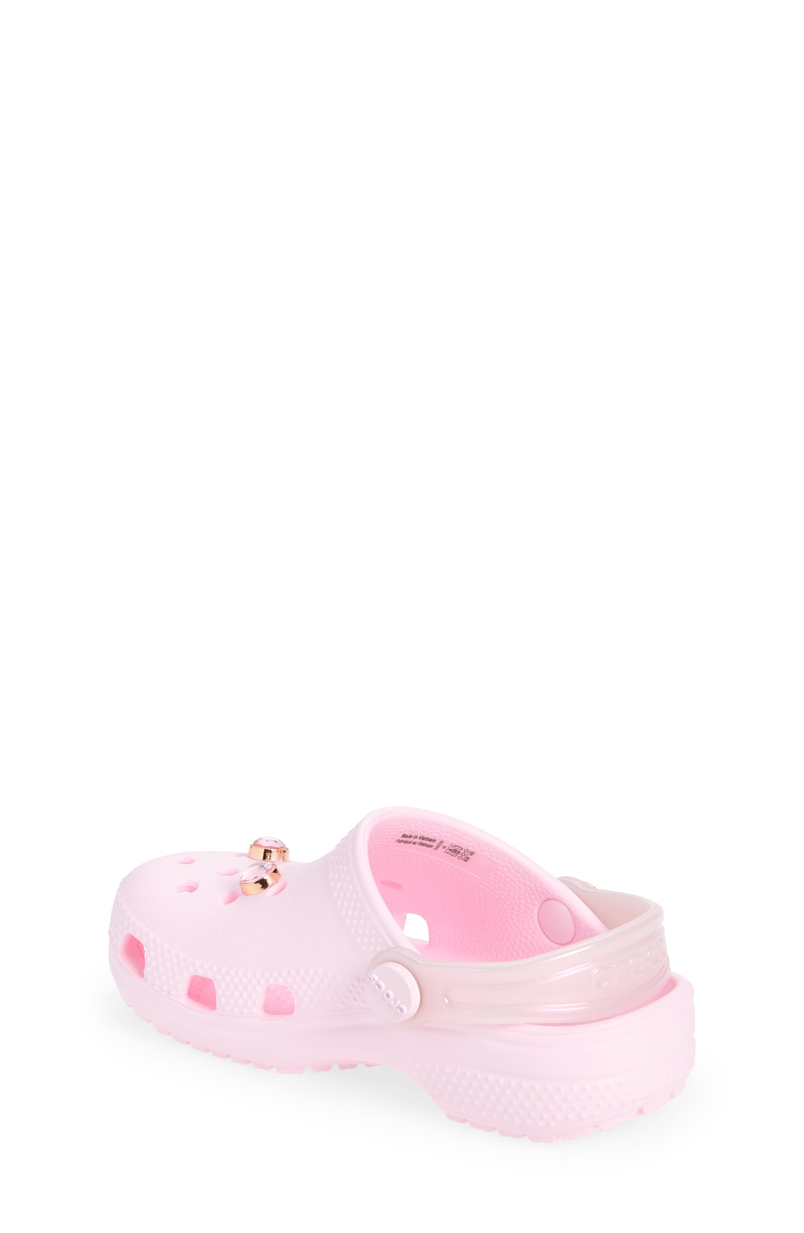Kids' Classic Bling Bow Clog, Alternate, color, PINK MILK