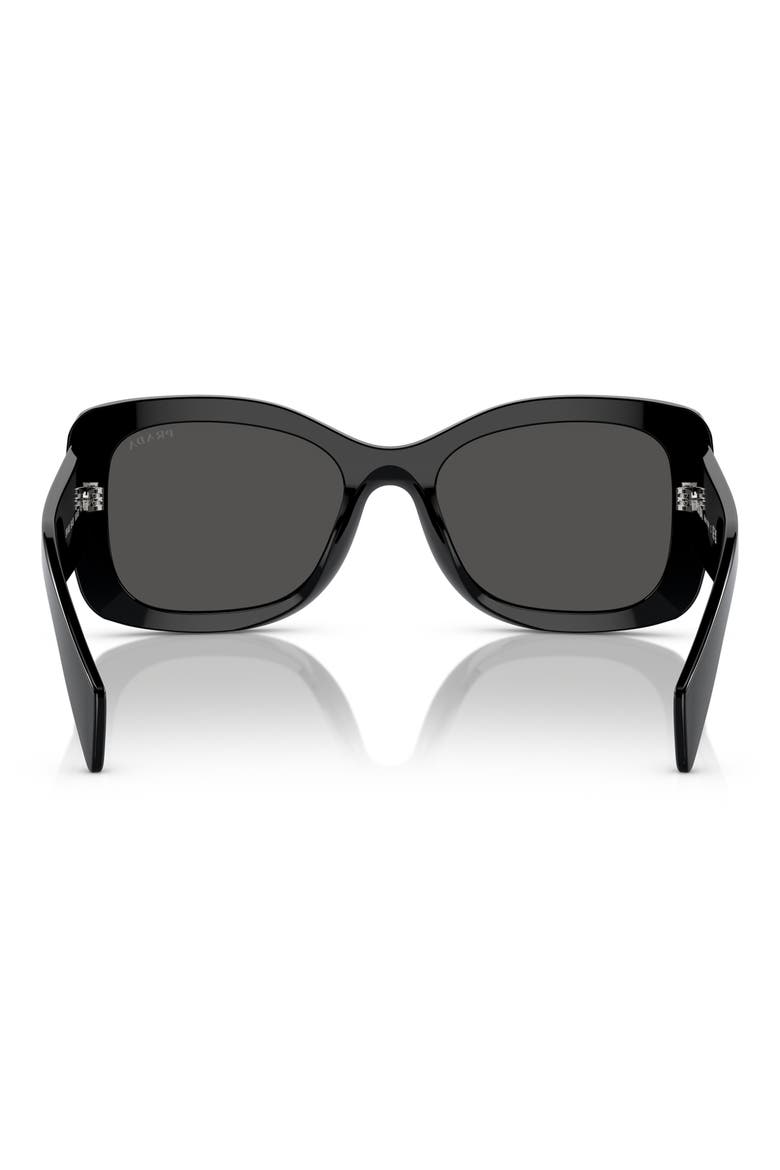 56mm Oval Sunglasses, Alternate, color, BLACK