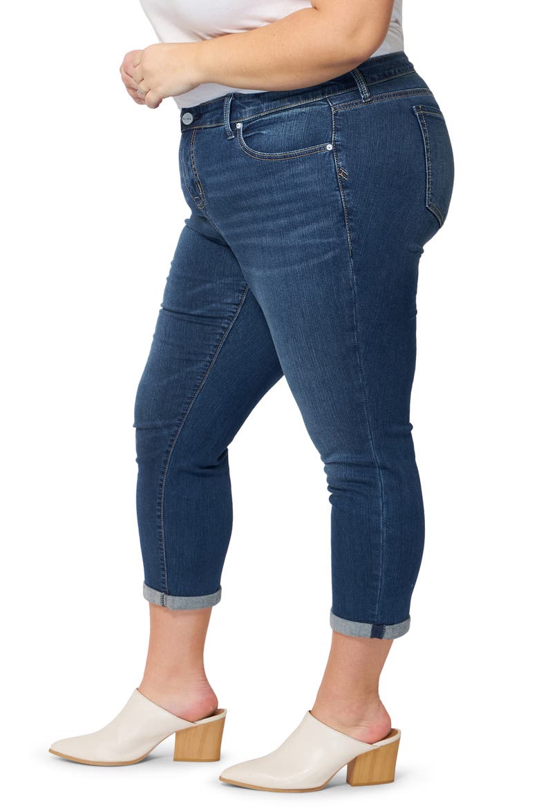 Rolled Cuff Boyfriend Jeans, Alternate, color, ROYAL