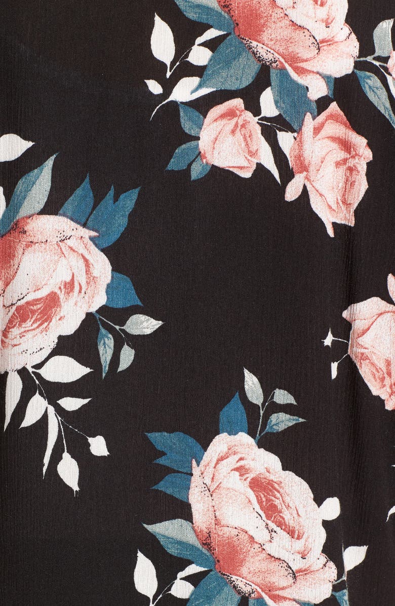 Mimi Chica Rose Print Kimono, Alternate, color, 