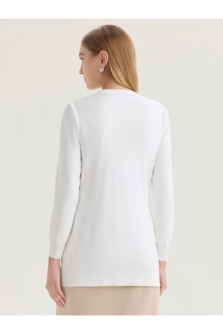 Heritage Beaded Trim Flat Knit Cardigan, Alternate, color, White