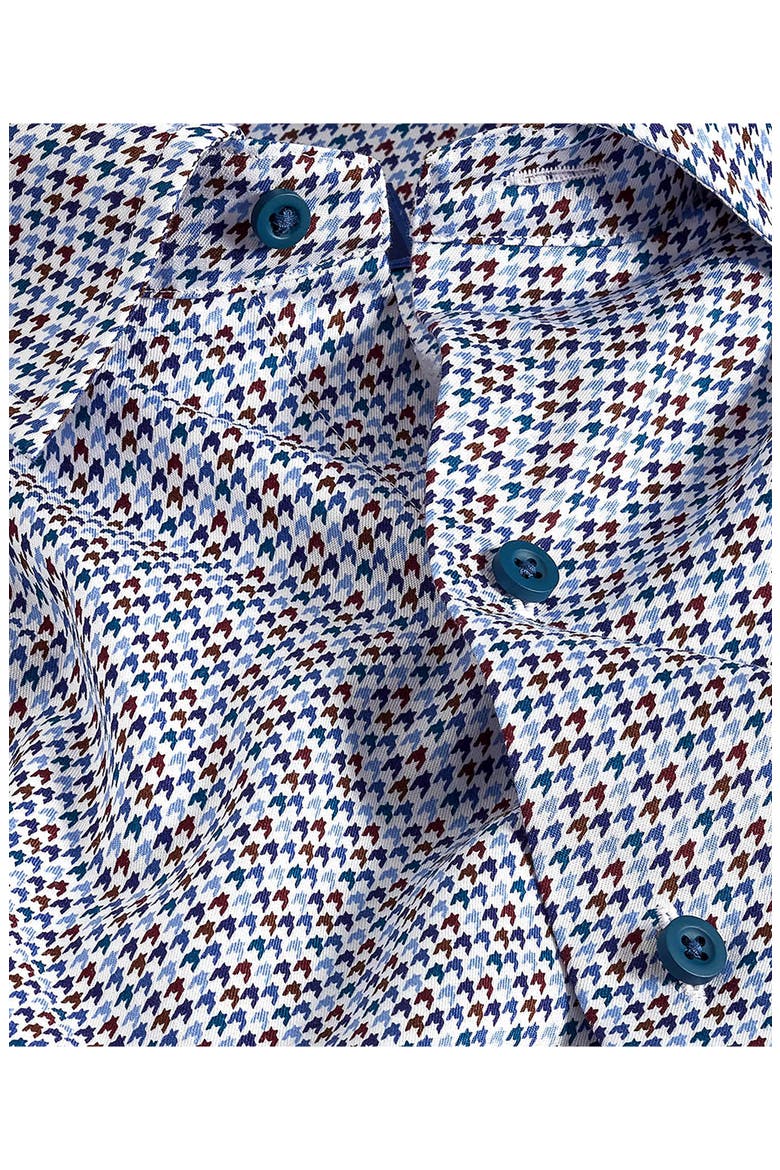 Houndstooth Print Sport Shirt, Alternate, color, BLUE/ MULTI