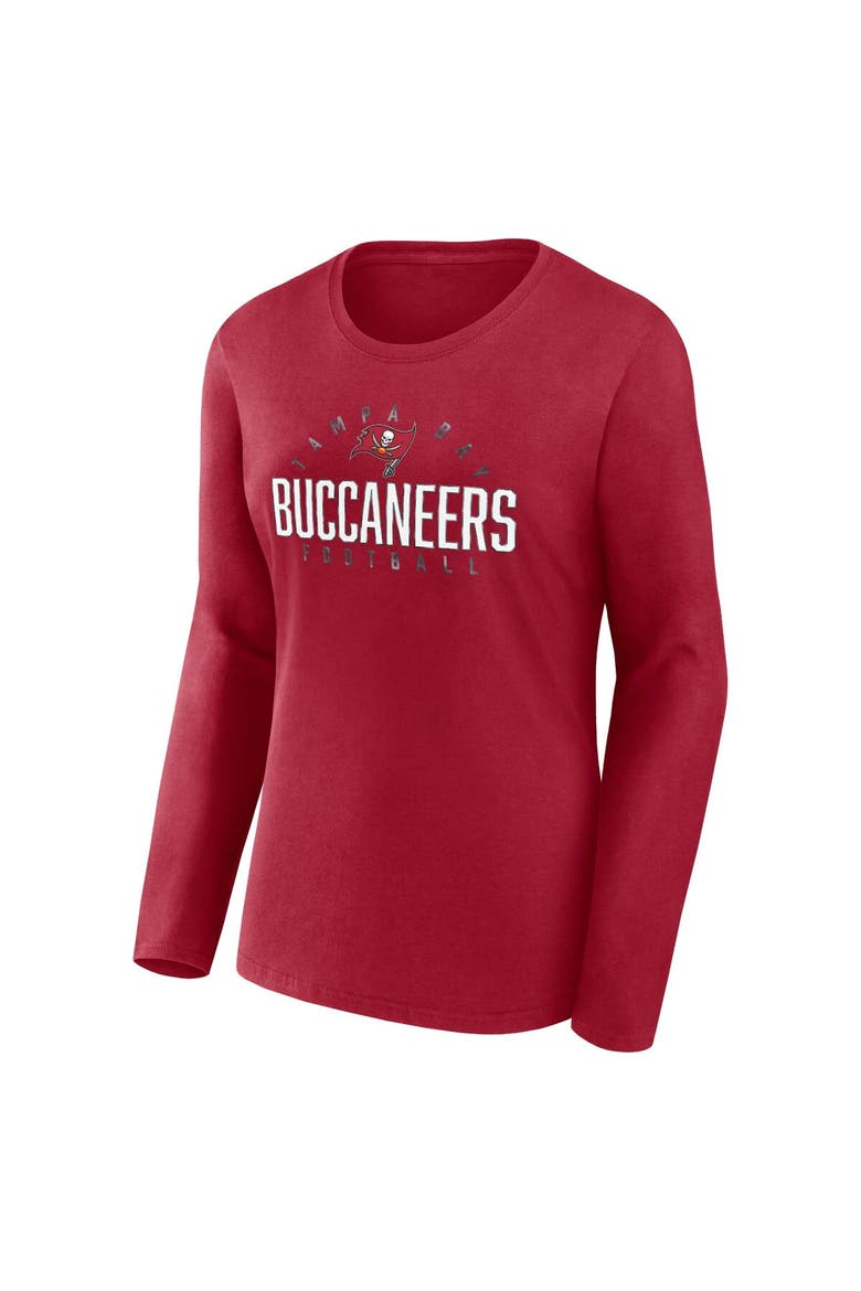 Women's Fanatics Branded Red Tampa Bay Buccaneers Plus Size Foiled Play Long Sleeve T-Shirt, Alternate, color, Red