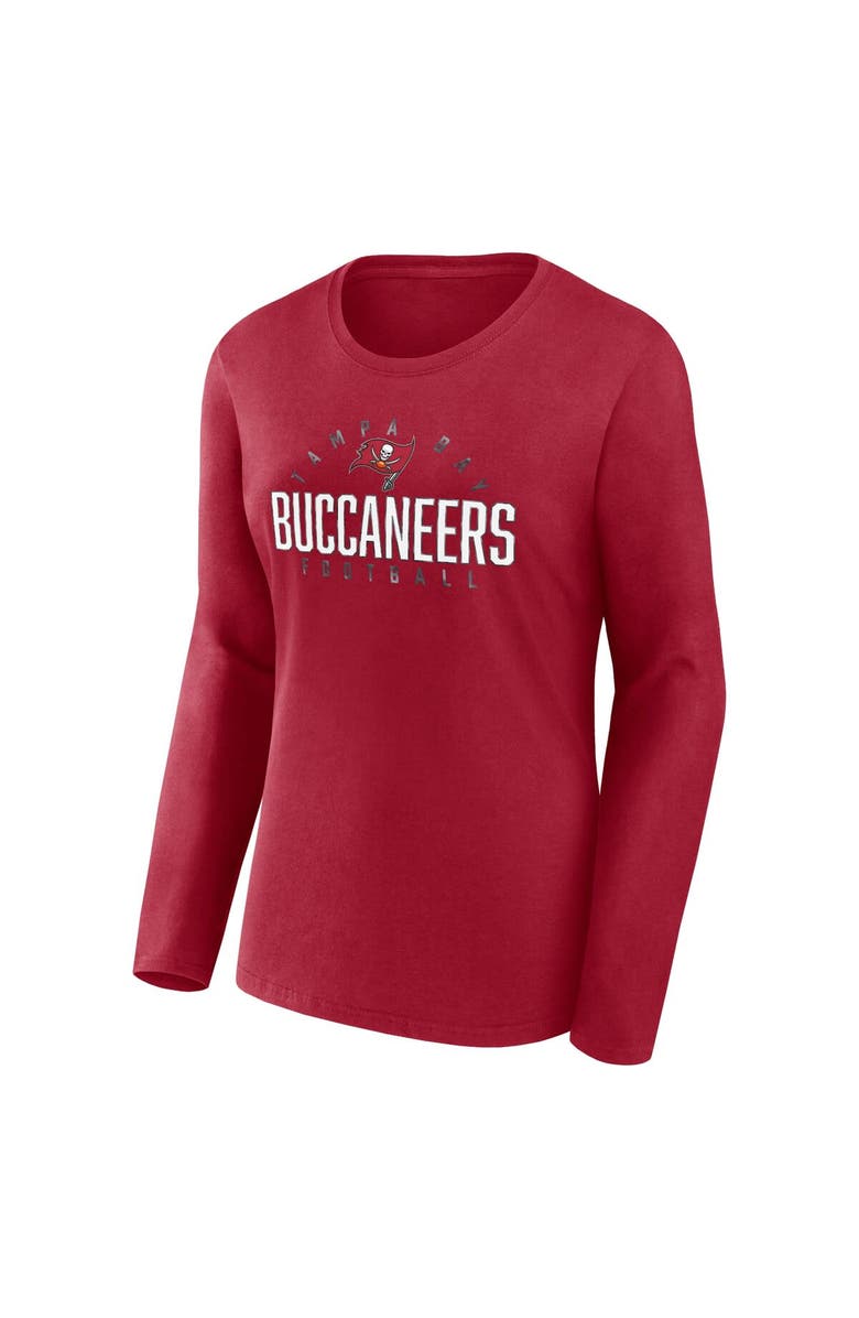 FANATICS Women's Fanatics Branded Red Tampa Bay Buccaneers Plus Size Foiled Play Long Sleeve T-Shirt, Alternate, color, 