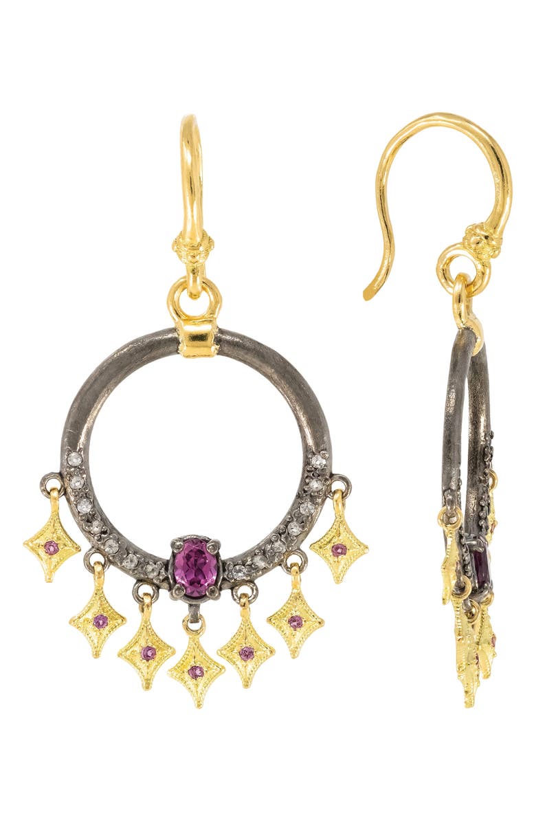 Armenta Garnet Chandelier Earrings, Main, color, Purple