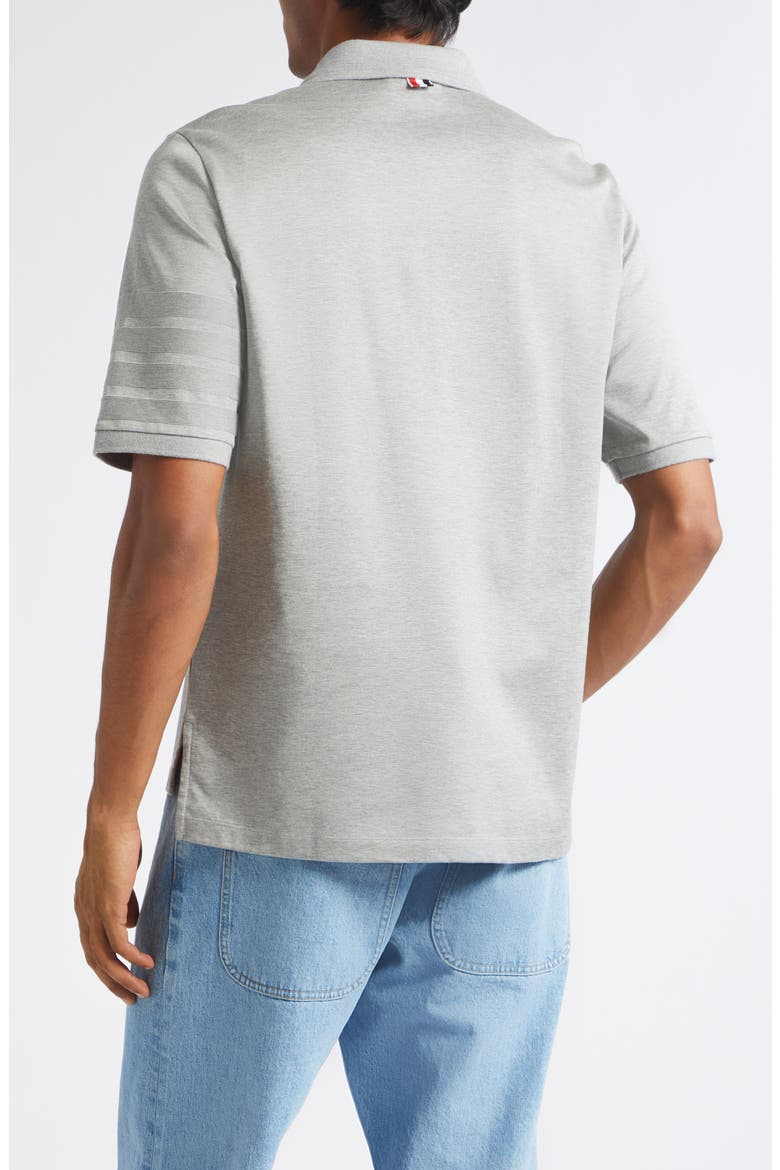4-Bar Cotton Jersey Polo, Alternate, color, LIGHT GREY