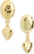 ARGENTO VIVO Hammered Oval Heart Drop Earrings