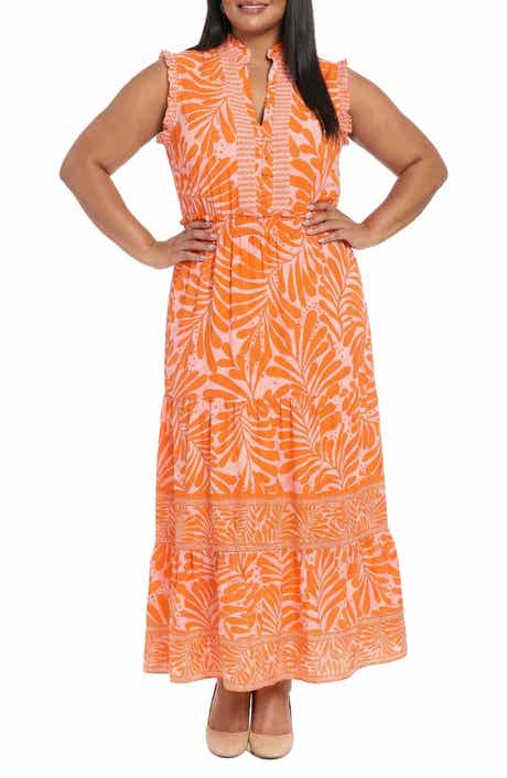 London Times Ruffle Sleeveless Tiered Maxi Dress