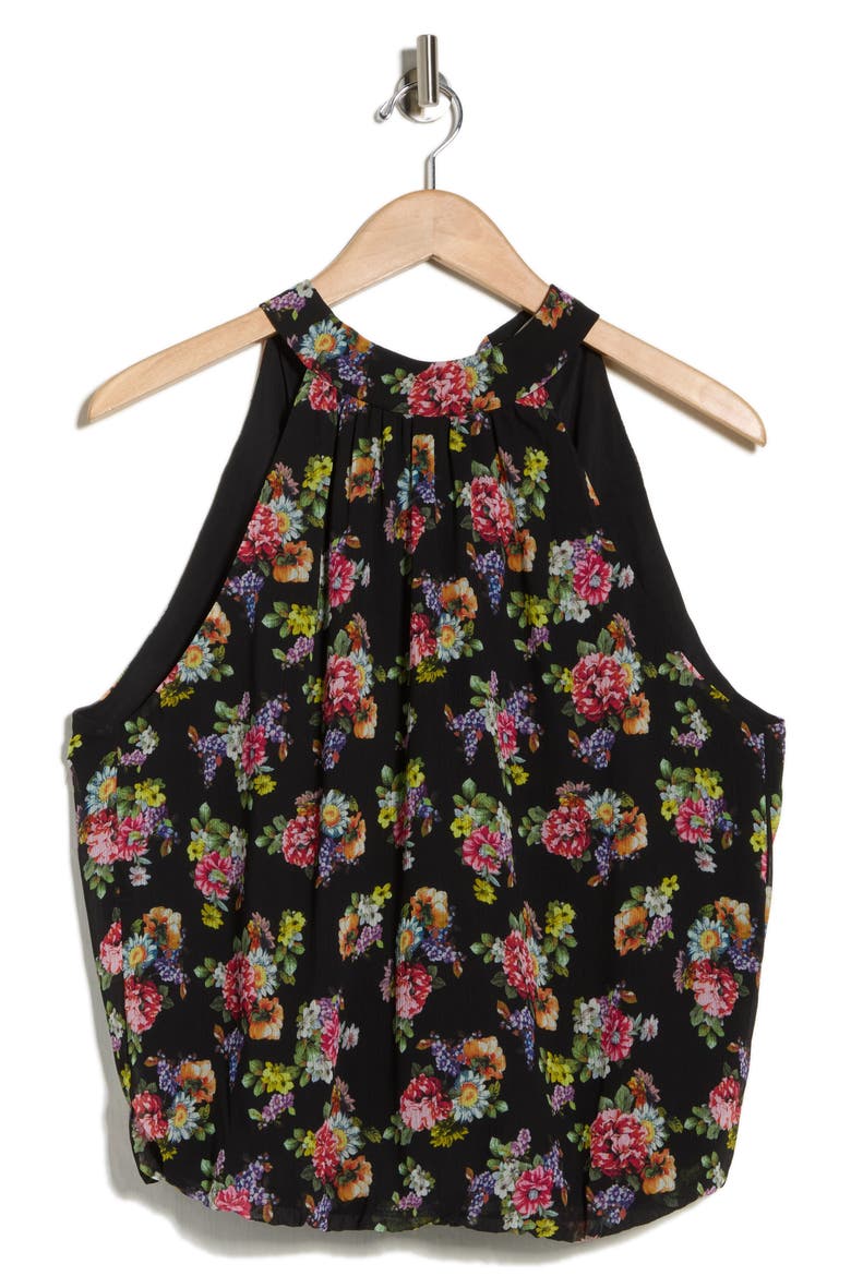 Maris Floral Halter Top, Alternate, color, MAGNOLIA FLORAL BLACK