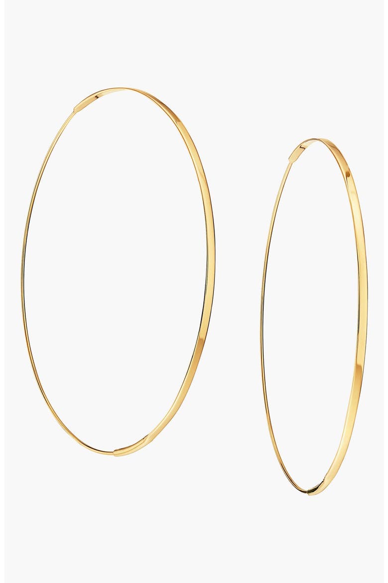 14K Gold Large Flat Magic Hoop Earrings, Main, color, YELLOW GOLD