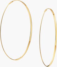LANA 14K Gold Large Flat Magic Hoop Earrings
