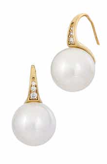 SAVVY CIE JEWELS Cubic Zirconia & Mother-of-Pearl Drop Earrings
