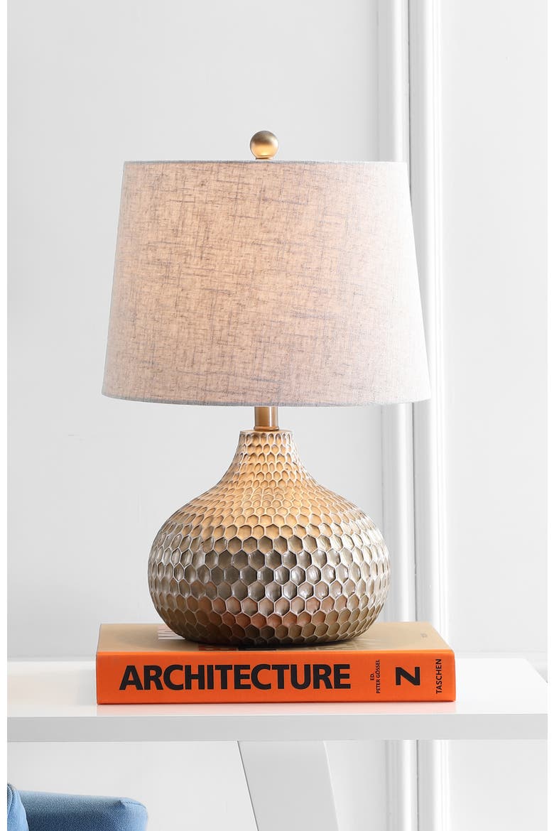 Bates Honeycomb LED Table Lamp, Alternate, color, Antique Brown