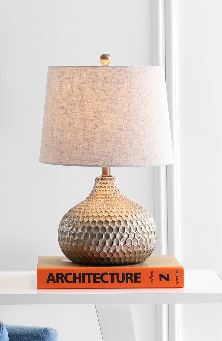 JONATHAN Y Bates Honeycomb LED Table Lamp, Alternate, color, Antique Brown