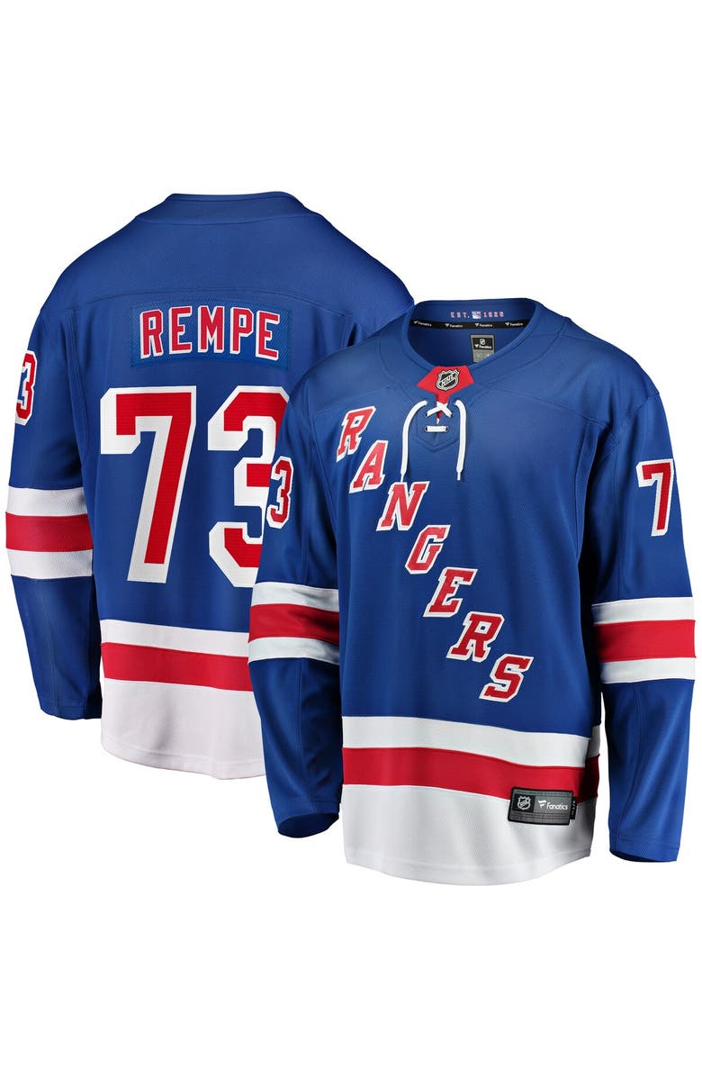 FANATICS Men's Fanatics Matt Rempe Blue New York Rangers Home Breakaway Jersey, Main, color, Blue