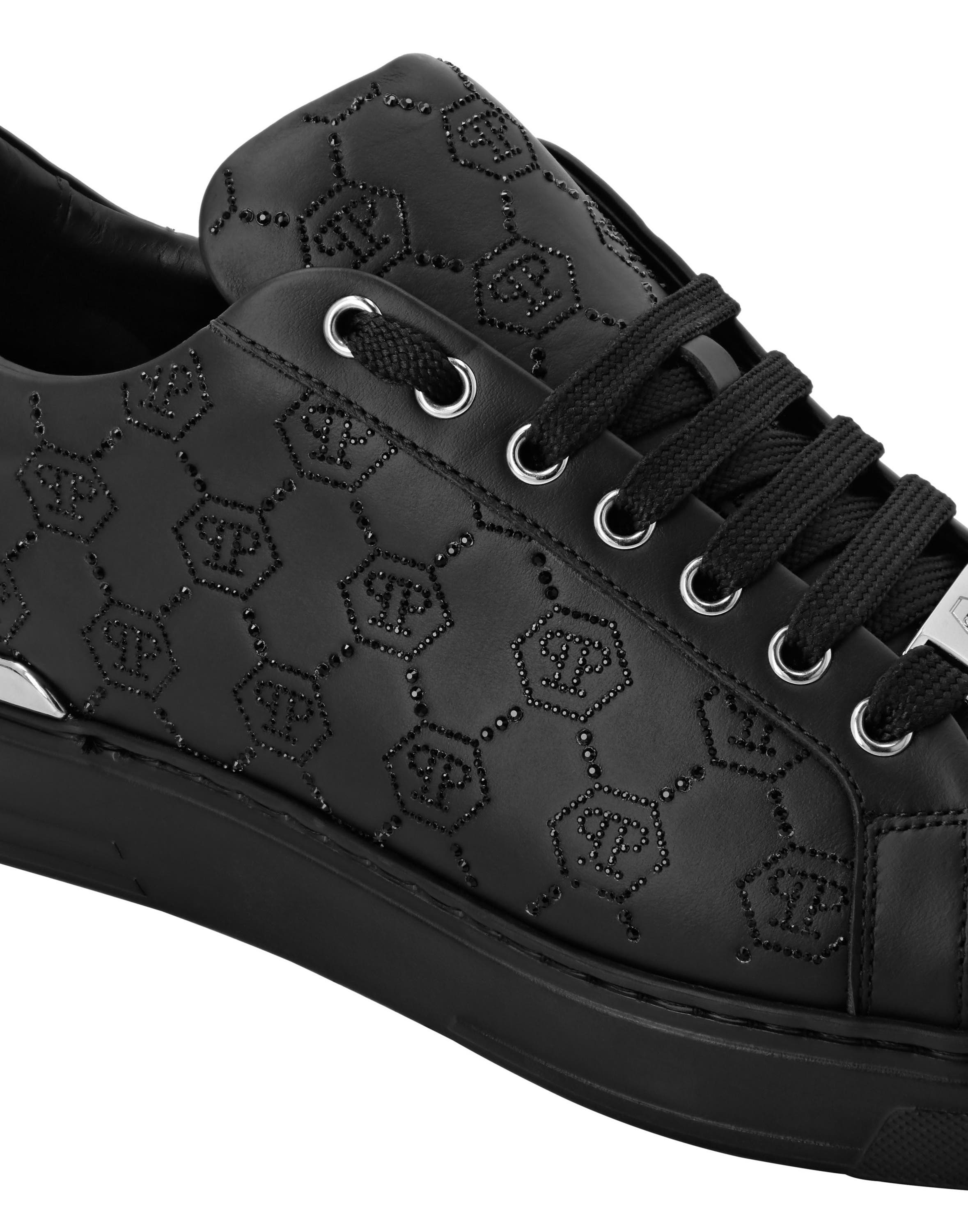 Low Top Sneakers Carson Monogram Strass Unisex, Alternate, color, black/black
