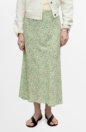 MANGO Belle Floral Chiffon Midi Skirt | Nordstrom