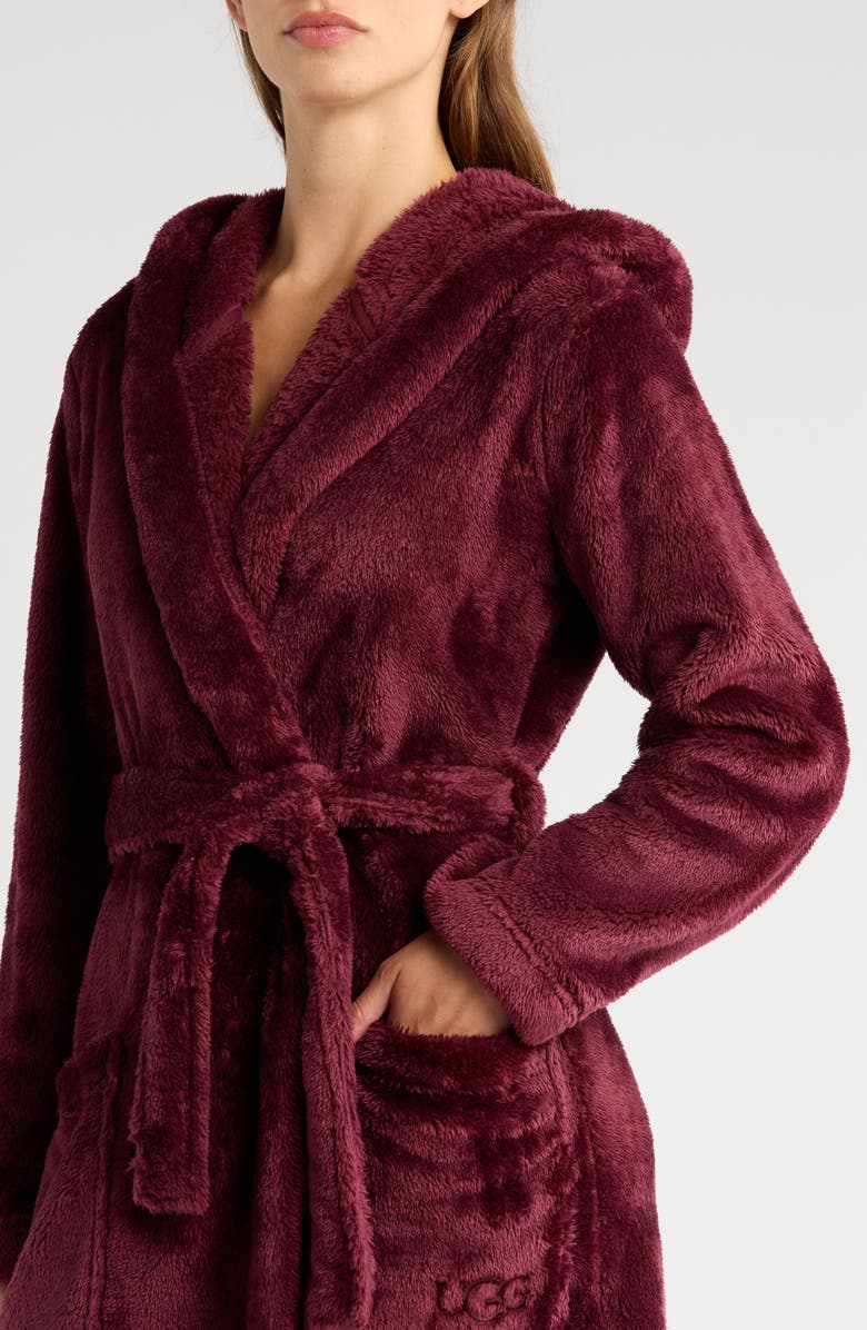 UGG<sup>®</sup> Aarti Faux Shearling Hooded Robe, Alternate, color, Wgrp