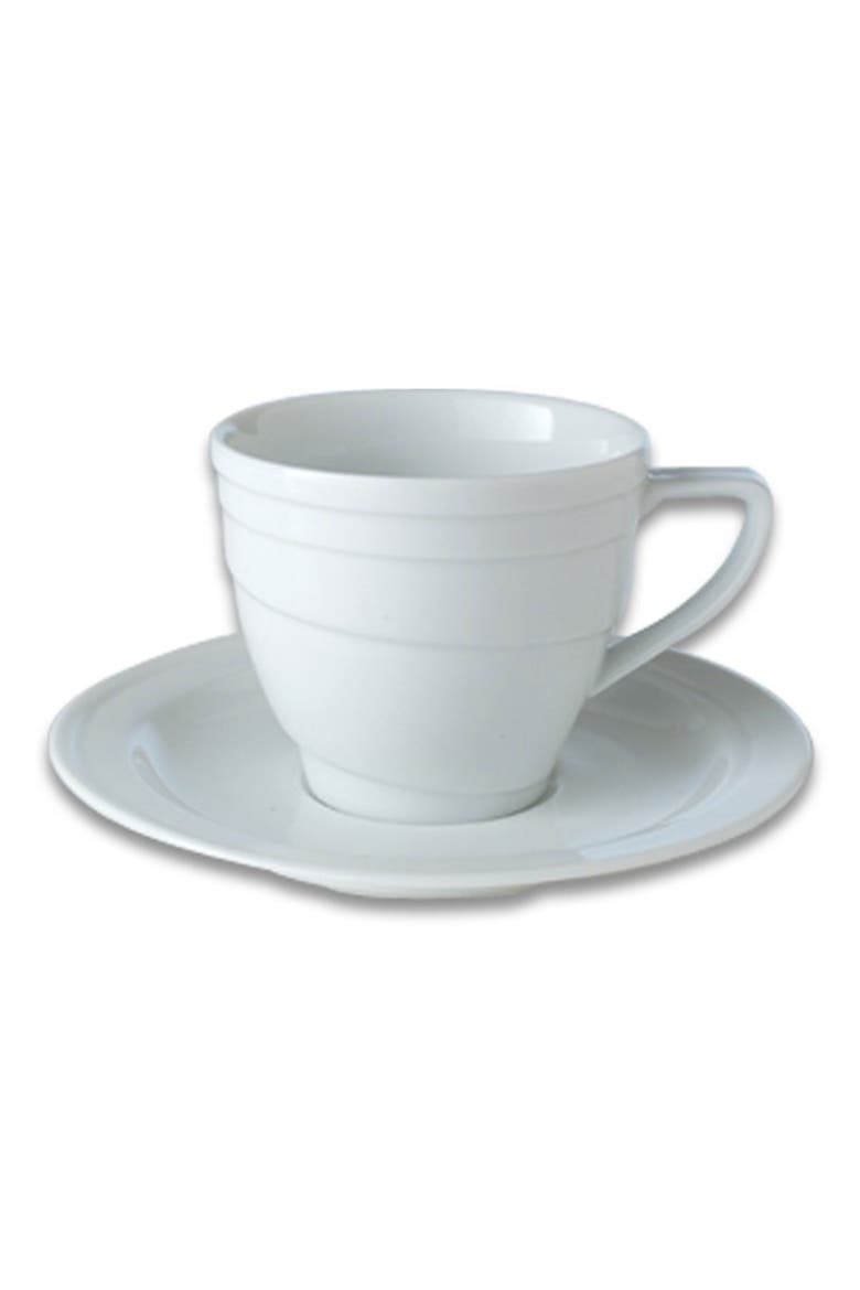 Essentials 4-Piece Tea Cup & Saucer Set, Alternate, color, WHITE