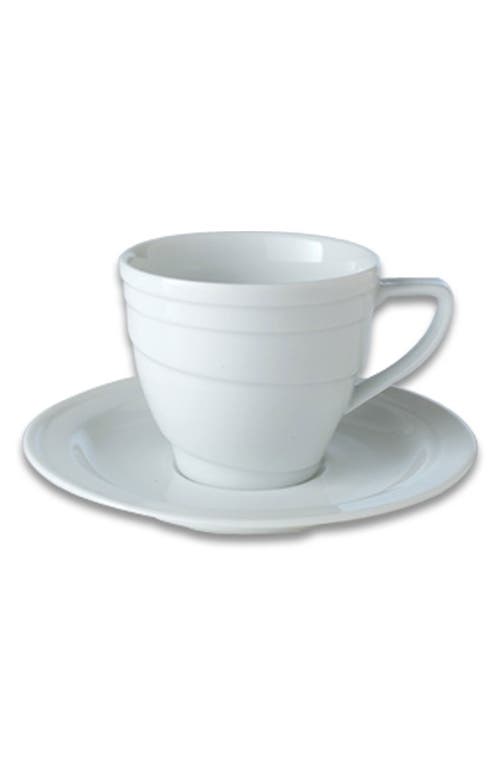 Berghoff Essentials Set Of 4 Porcelain Cup & Saucer Set In White