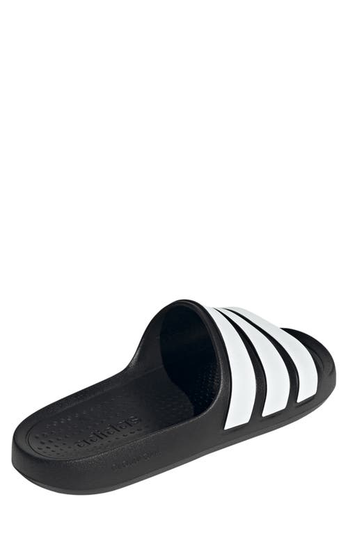 Adidas Originals Adidas Adilette Aqua Sliders Black In Black/white/black