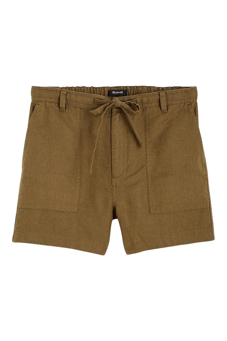Drawstring Linen Shorts, Alternate, color, SAFARI KHAKI